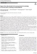 Cover page: Impact of an educational tool on young women’s knowledge of cervical cancer screening recommendations