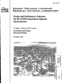 Cover page: Design and Performance Estimates for the I'OASIS Experinment Magnetic Spectrometers