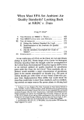 Cover page: When Must EPA Set Ambient Air Quality Standards - Looking Back at NRDC v. Train