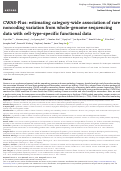 Cover page: CWAS-Plus: estimating category-wide association of rare noncoding variation from whole-genome sequencing data with cell-type-specific functional data.