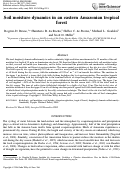 Cover page: Soil moisture dynamics in an eastern Amazonian tropical forest