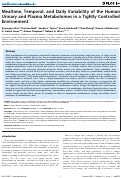 Cover page: Mealtime, Temporal, and Daily Variability of the Human Urinary and Plasma Metabolomes in a Tightly Controlled Environment