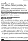 Cover page: Examining the Interface between Substance Misuse and Intimate Partner Violence