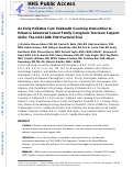 Cover page: An Early Palliative Care Telehealth Coaching Intervention to Enhance Advanced Cancer Family Caregivers’ Decision Support Skills: The CASCADE Pilot Factorial Trial