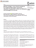 Cover page: Broken bridges-new school transitions for students with autism spectrum disorder: A systematic review on difficulties and strategies for success.