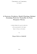 Cover page: A Posterior Predictive Model Checking Method Assuming Posterior Normality for Item Response Theory