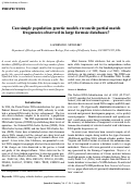 Cover page: Can simple population genetic models reconcile partial match frequencies observed in large forensic databases?