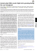 Cover page: Ancient plant DNA reveals High Arctic greening during the Last Interglacial