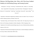 Cover page: Moisture self-regulating ionic skins with ultra-long ambient stability for self-healing energy and sensing systems