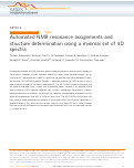 Cover page: Automated NMR resonance assignments and structure determination using a minimal set of 4D spectra