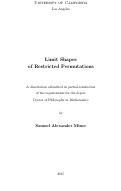 Cover page: Limit Shapes of Restricted Permutations