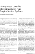 Cover page: Asymptomatic lower lip hyperpigmentation from Laugier-Hunziker syndrome.