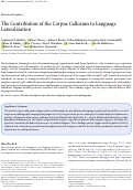 Cover page: The Contribution of the Corpus Callosum to Language Lateralization