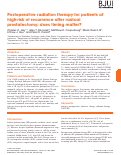 Cover page: Postoperative radiation therapy for patients at high-risk of recurrence after radical prostatectomy: does timing matter?