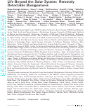 Cover page: Life Beyond the Solar System: Remotely Detectable Biosignatures