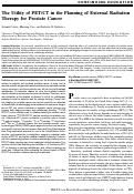 Cover page: The Utility of PET/CT in the Planning of External Radiation Therapy for Prostate Cancer