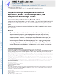 Cover page: Longitudinal Linkages among Parents’ Educational Expectations, Youth’s Educational Expectations, and Competence in Mexican-origin Families