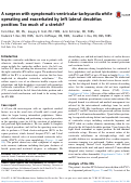 Cover page: A surgeon with symptomatic ventricular tachycardia while operating and exacerbated by left lateral decubitus position: Too much of a stretch?