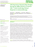 Cover page: CD5 Expression Dynamically Changes During the Differentiation of Human CD8+ T Cells Predicting Clinical Response to Immunotherapy.