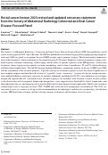 Cover page: Rectal cancer lexicon 2023 revised and updated consensus statement from the Society of Abdominal Radiology Colorectal and Anal Cancer Disease-Focused Panel.