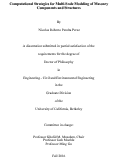 Cover page: Computational Strategies for Multi-Scale Modeling of Masonry Components and Structures