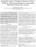 Cover page: Sequential Logistic Principal Component Analysis (SLPCA): Dimensional Reduction in Streaming Multivariate Binary-State System