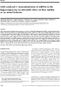 Cover page: Gld2-catalyzed 3′ monoadenylation of miRNAs in the hippocampus has no detectable effect on their stability or on animal behavior