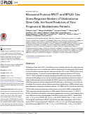 Cover page: Ribosomal Proteins RPS11 and RPS20, Two Stress-Response Markers of Glioblastoma Stem Cells, Are Novel Predictors of Poor Prognosis in Glioblastoma Patients