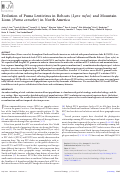 Cover page: Evolution of Puma Lentivirus in Bobcats (Lynx rufus) and Mountain Lions (Puma concolor) in North America