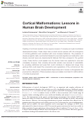 Cover page: Cortical Malformations: Lessons in Human Brain Development