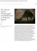 Cover page: The Quick: David MacDougall and Reflections on Relative Speed