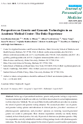 Cover page: Perspectives on Genetic and Genomic Technologies in an Academic Medical Center: The Duke Experience