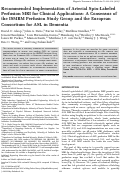 Cover page: Recommended implementation of arterial spin‐labeled perfusion MRI for clinical applications: A consensus of the ISMRM perfusion study group and the European consortium for ASL in dementia