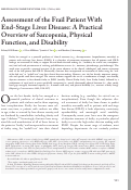 Cover page: Assessment of the Frail Patient With End‐Stage Liver Disease: A Practical Overview of Sarcopenia, Physical Function, and Disability