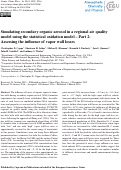 Cover page: Simulating secondary organic aerosol in a regional air quality model using the statistical oxidation model – Part 2: Assessing the influence of vapor wall losses