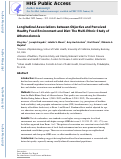 Cover page: Longitudinal associations between objective and perceived healthy food environment and diet: The Multi-Ethnic Study of Atherosclerosis