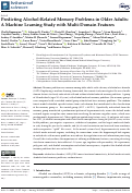 Cover page: Predicting Alcohol-Related Memory Problems in Older Adults: A Machine Learning Study with Multi-Domain Features