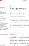 Cover page: The promiscuous development of an unconventional Qa1b-restricted T cell population.