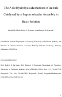 Cover page: The Acid Hydrolysis Mechanism of Acetals Catalyzed by a Supramolecular Assembly in Basic Solution