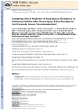 Cover page: Comparing clinical predictors of deep venous thrombosis versus pulmonary embolus after severe injury: A new paradigm for posttraumatic venous thromboembolism?