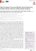 Cover page: High-Throughput Screening Identifies Genes Required for Candida albicans Induction of Macrophage Pyroptosis