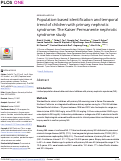 Cover page: Population-based identification and temporal trend of children with primary nephrotic syndrome: The Kaiser Permanente nephrotic syndrome study.