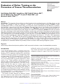 Cover page: Evaluation of Online Training on the Prevention of Venous Thromboembolism