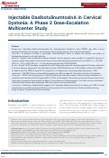 Cover page: Injectable DaxibotulinumtoxinA in Cervical Dystonia: A Phase 2 Dose-Escalation Multicenter Study.