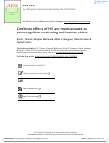 Cover page: Combined effects of HIV and marijuana use on neurocognitive functioning and immune status