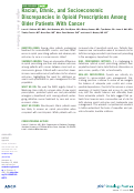 Cover page: Racial, Ethnic, and Socioeconomic Discrepancies in Opioid Prescriptions Among Older Patients With Cancer
