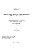 Cover page: Stable, Scalable, Reduced-Order Methods for Physical Simulation