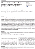 Cover page: Abnormal Colorectal Cancer Test Follow-Up: A Quality Improvement Initiative at a Federally Qualified Health Center