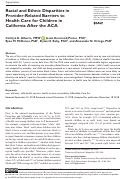 Cover page: Racial and Ethnic Disparities in Provider-Related Barriers to Health Care for Children in California After the ACA