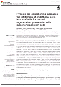 Cover page: Hypoxic pre-conditioning increases the infiltration of endothelial cells into scaffolds for dermal regeneration pre-seeded with mesenchymal stem cells